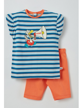 Woody - Pyjama - Mouette - Blue/Red Striped