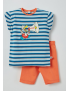 Woody - Pyjama - Seagull - Blue/Red Striped