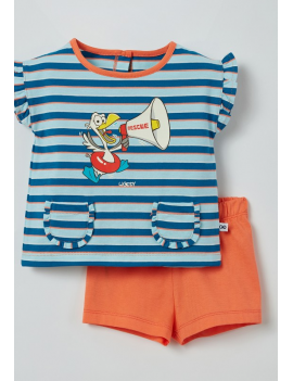 Woody - Pajamas - Seagull - Blue/Red Striped