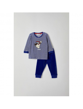 Woody - Pajamas - Polar bear - Blue/White Striped
