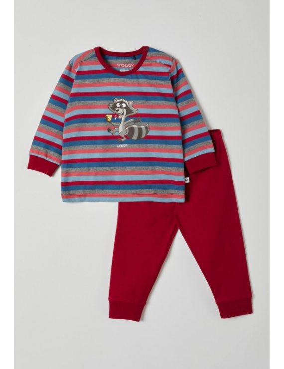 Woody - Pyjama - Wasbeer - Multicolour Striped