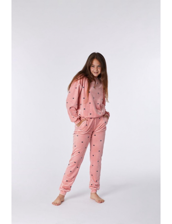 Woody - Pajamas - Sweater and Pants - Pink Stars Print