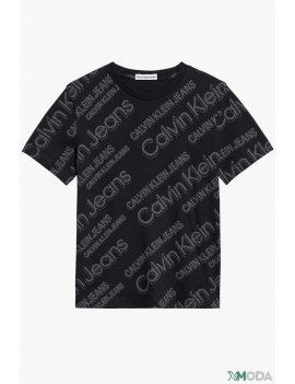 Calvin Klein -T-Shirt - Black Slanted AOP