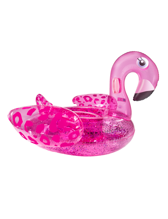 Swim Essentials - Aufblasbare Pool Luftmatratze - Flamingo XXL - Neonpinker Pantherdruck - 160 x 130 x 67 cm