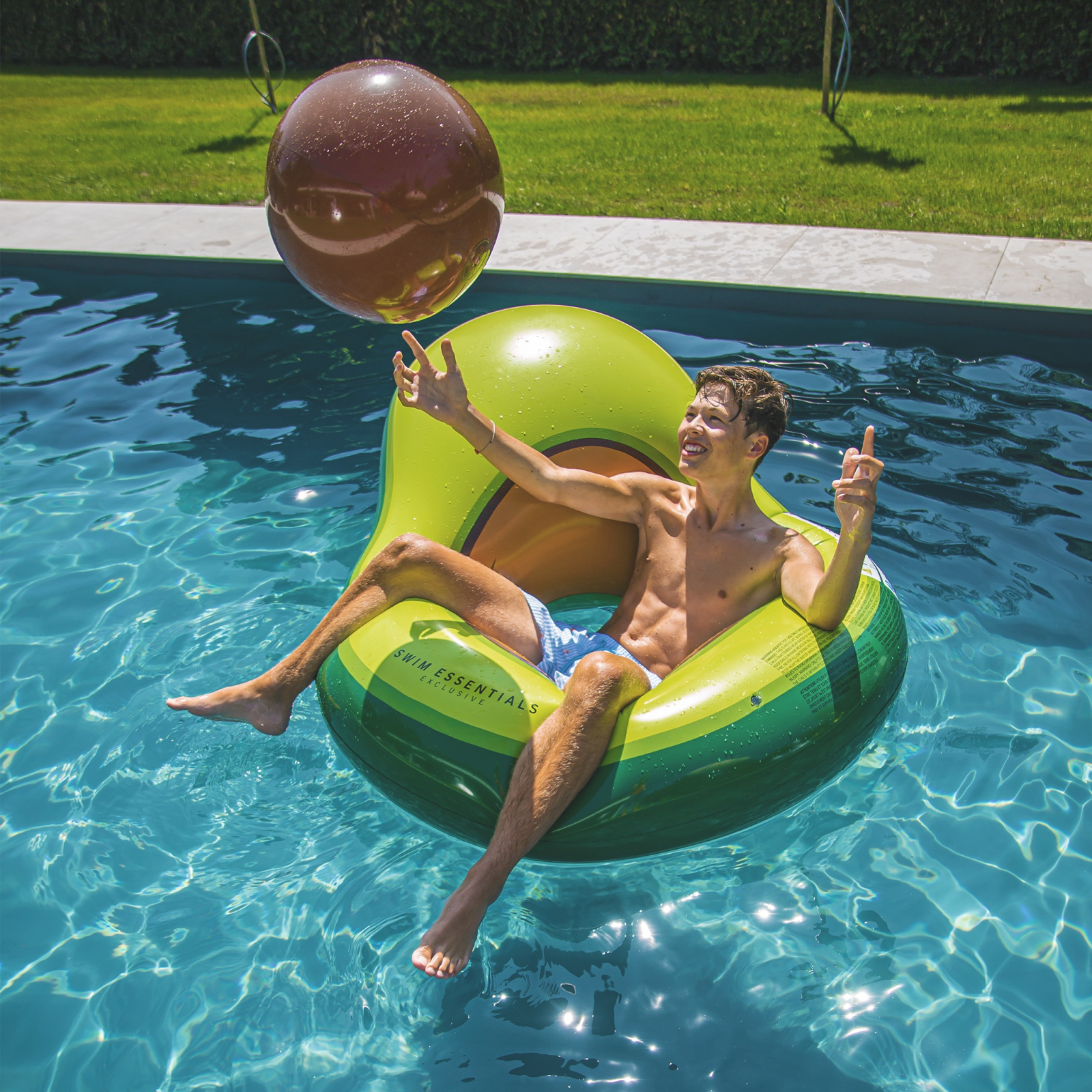 Matelas Gonflable Piscine - Avocat + Ballon de Plage - 180 x 140 cm -  Babbediboe Kidsfashion
