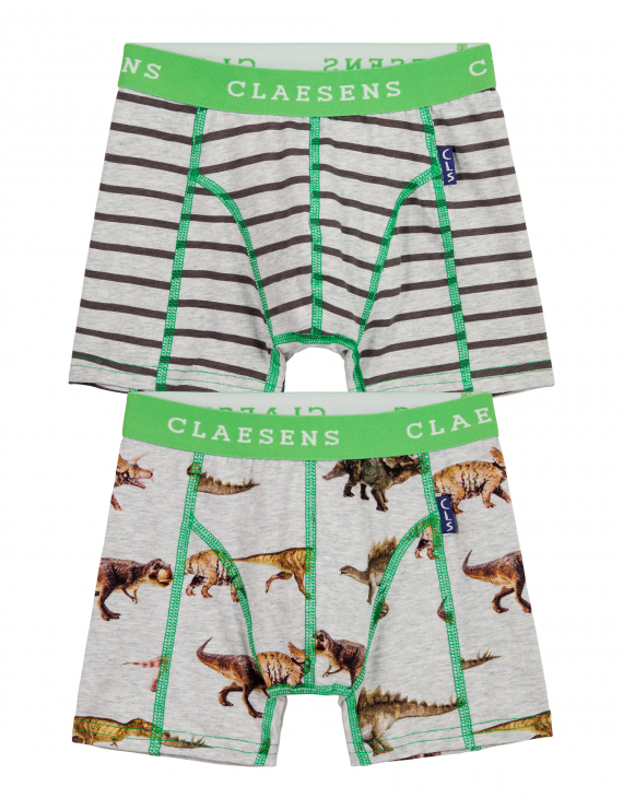 Claesen's - Boys 2-Pack Boxershorts - Dino Stripes