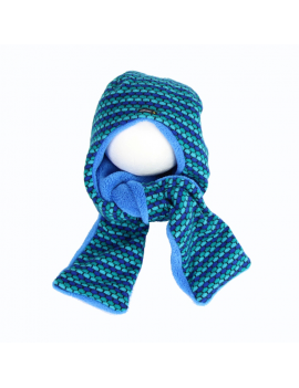 Strass Kids - Hat (+scarf) - Green/Blue