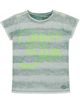 Quapi - T-Shirt - Savino - Arctic Green Stripe