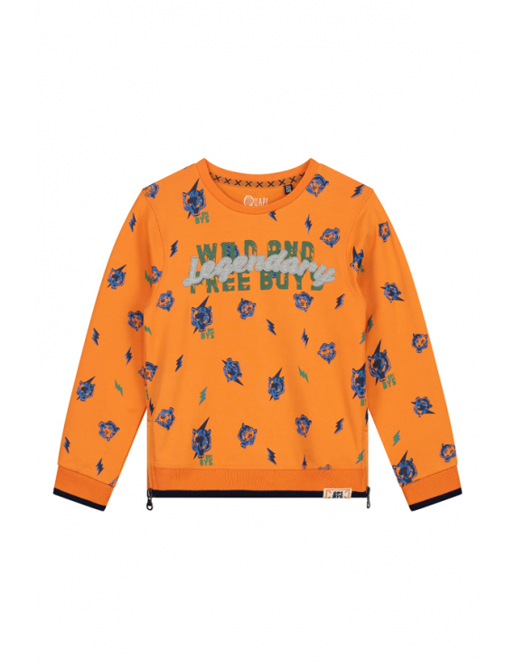 Quapi - Sweater - Andre - Manderin Orange Tiger