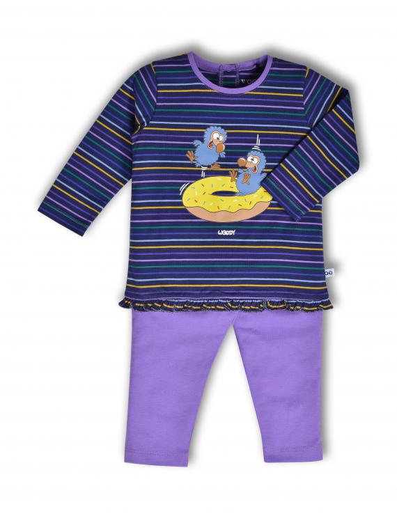 Woody - Pyjama - Donkerblauw-paars gestreept - Dodo