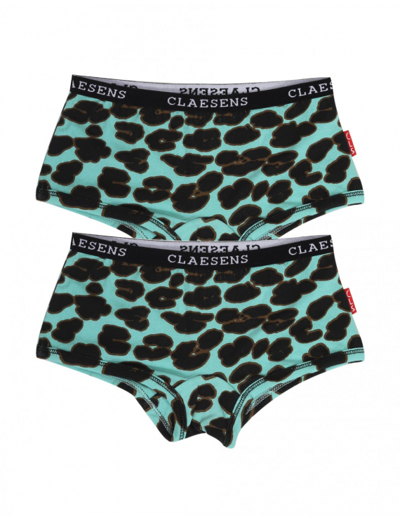 Claesen's - Girls 2-pack Hipster - Green Panther