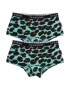 Claesen's - Girls 2-pack Hipster - Green Panther